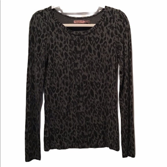 Juicy Couture Sweater Leopard Black and Grey PXS NWOT - Picture 1 of 3